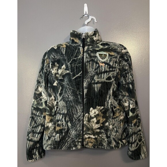 L.L.Bean Jacket Womens Extra Large Camo Polartec Fleece Full Zip Maine Hunting - Picture 1 of 8